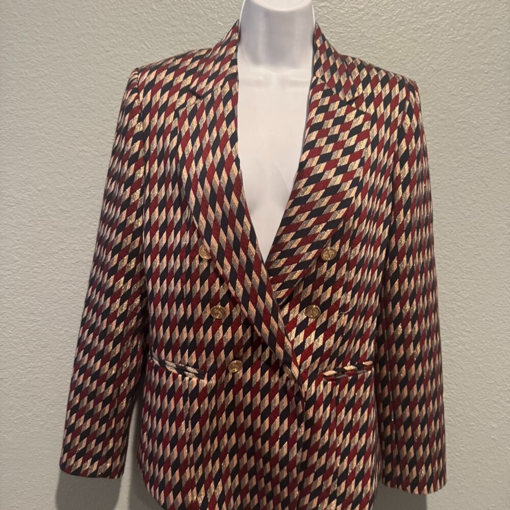 Space Style Concept Harlequin Print Blazer - Size 40